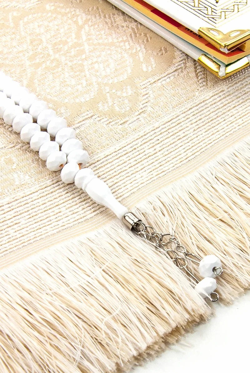 İhvan Online 50 Pieces - Name Printed Hardcover Book of Yasin - Prayer Rug - Crystal Prayer Beads Set - Mevlüt Gift