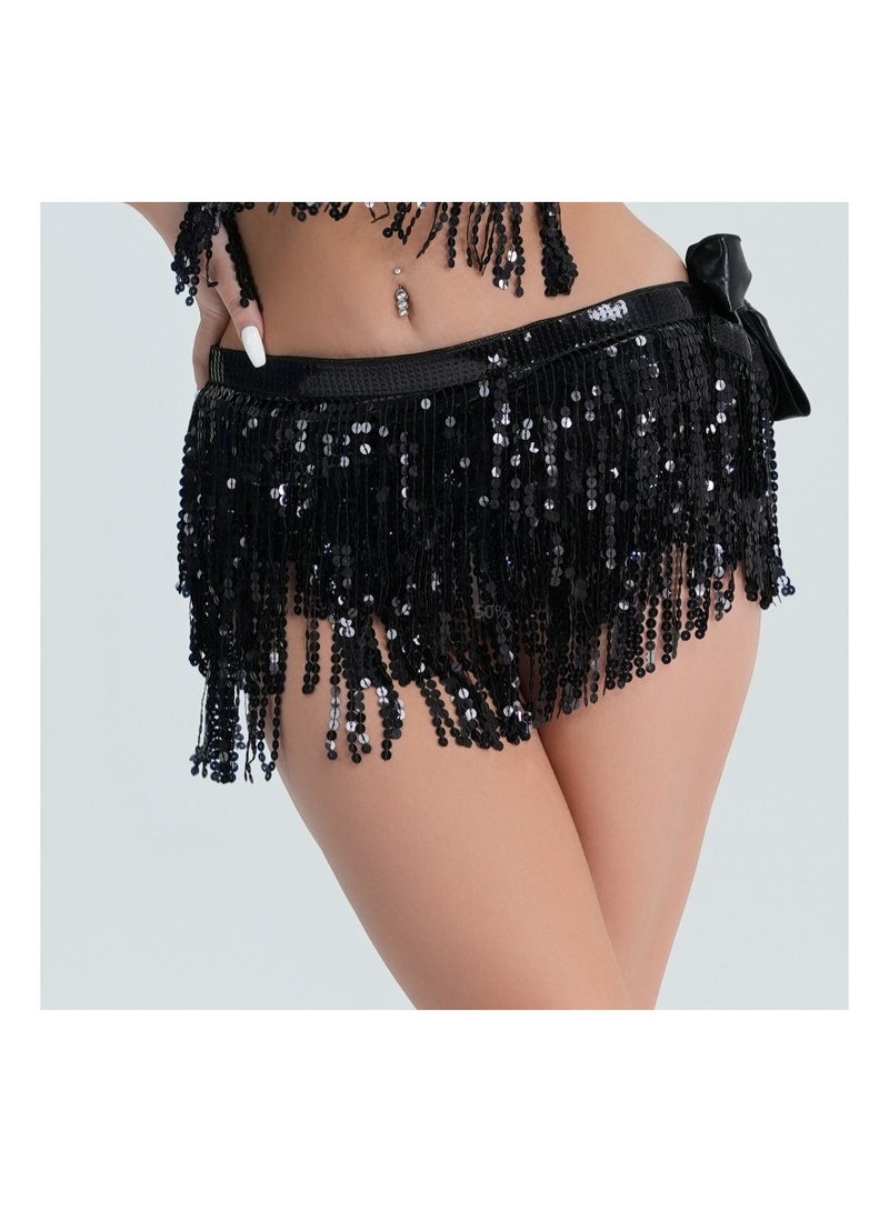 Loquat Squality Women Belly Dance Scarf Black 