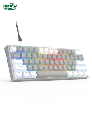 AULA F3261 Type-C Wired Hot Swappable 61 Keys RGB Mechanical Keyboard(White Grey Green Shaft) - pzsku/Z94621147BB750AD145D1Z/45/_/1738712004/8b8c18f5-1342-4788-9b9f-561924558326