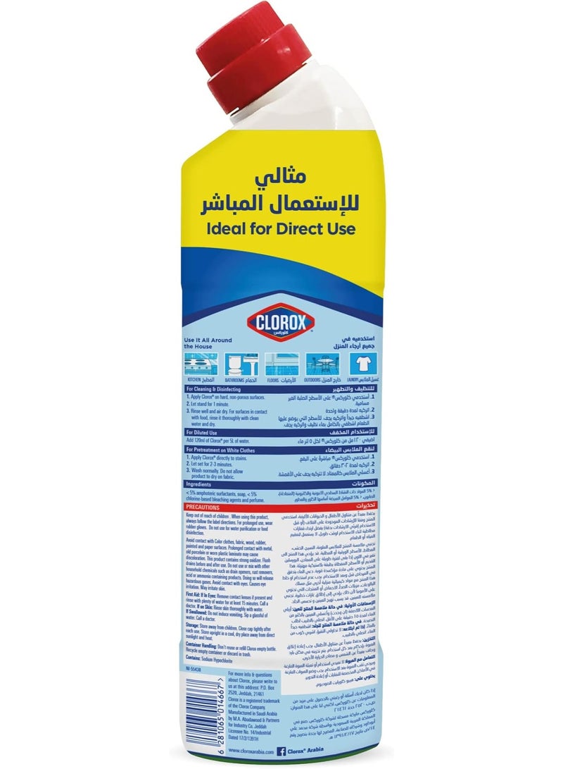 Clorox Multi-Purpose Bleach Gel Disinfectant Cleaner, Kills 99.9% Germs and Viruses, Mint Freshness Scent, 750ml - Image 5