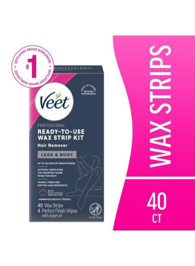 Veet Leg and Body Hair Remover Cold Wax Strips, 40 ct (Pack of 2) - Image 2