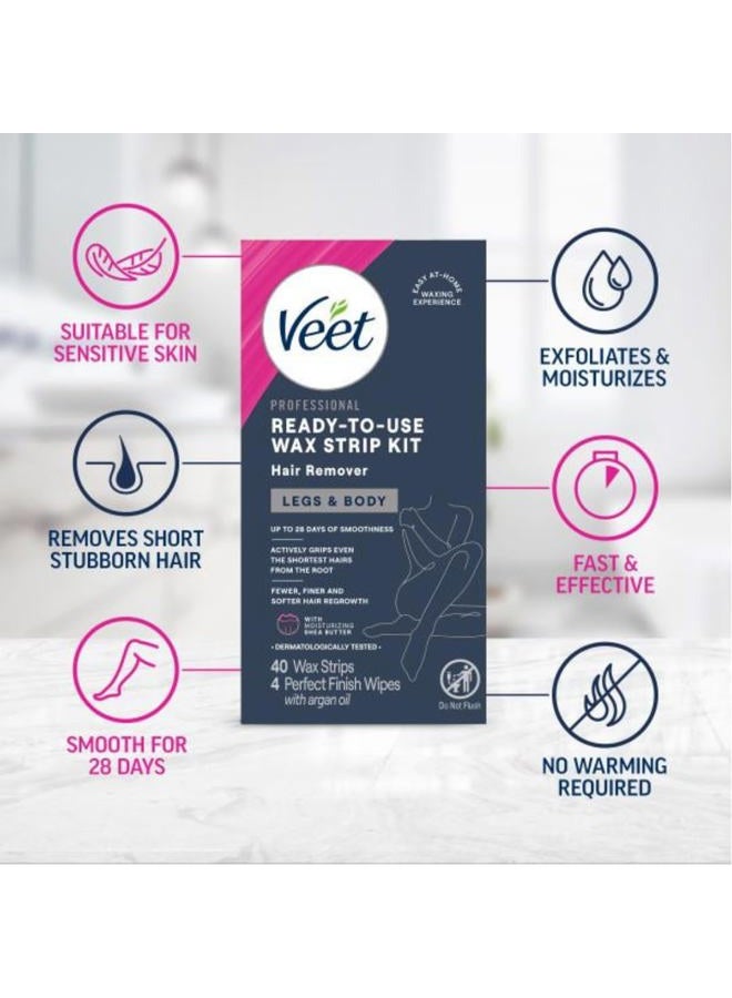 Veet Leg and Body Hair Remover Cold Wax Strips, 40 ct (Pack of 2) - Image 5