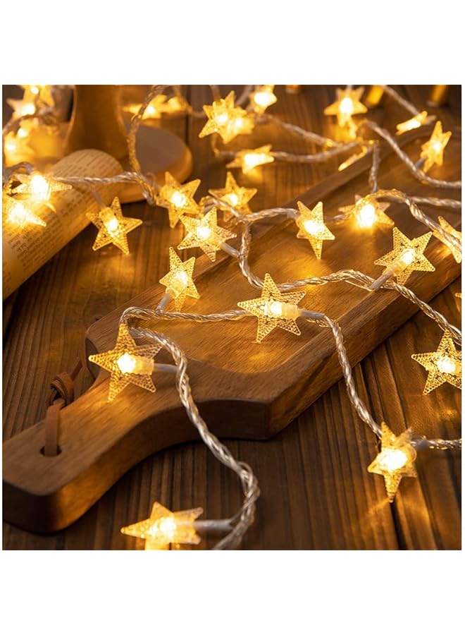 The Bros Solar panel string lights outdoor decor 12Meter 100 bubbles solar powered led String Lights for camping, garden,wall, yard and Ramadan decoration (star)  - Image 4