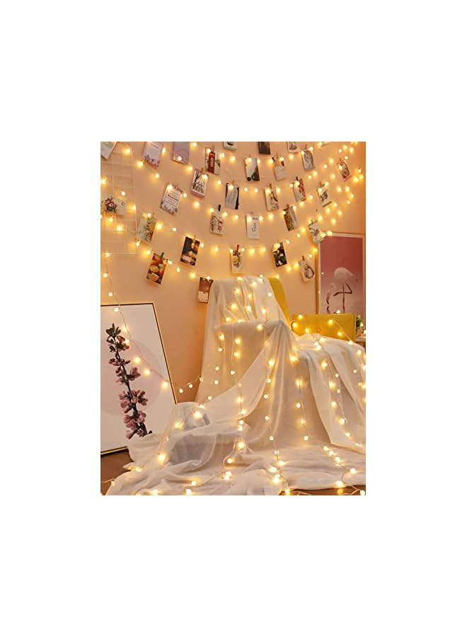 The Bros Solar panel string lights outdoor decor 12Meter 100 bubbles solar powered led String Lights for camping, garden,wall, yard and Ramadan decoration (star)  - Image 5