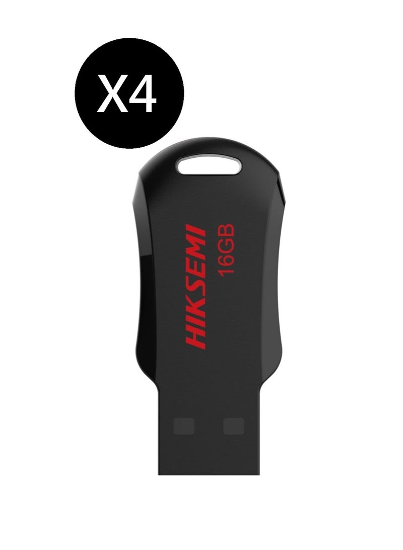 HIKSEMI Bundle Of 4 16GB USB 2.0 NRB Pendrive, Black | hs-usb-m200r 16g |