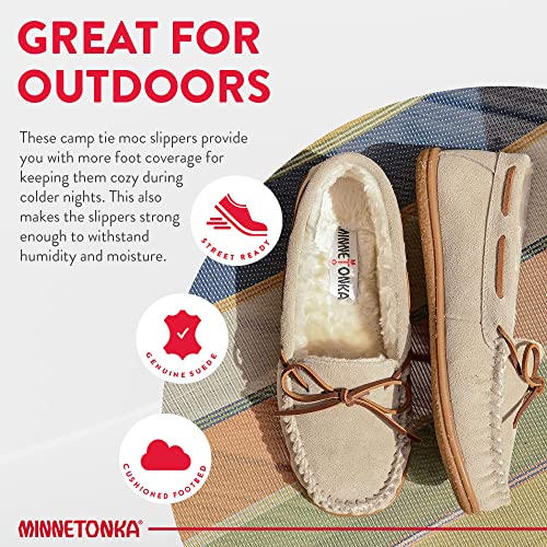 Minnetonka ميني تونكا حذاء موكاسين للنساء - حذاء موكاسين مريح من جلد السويد مع بطانة فخمة، وسطح مبطن، ونعل متين للراحة في الداخل والخارج، 7 م قرفة - Image 5