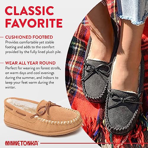 Minnetonka ميني تونكا حذاء موكاسين للنساء - حذاء موكاسين مريح من جلد السويد مع بطانة فخمة، وسطح مبطن، ونعل متين للراحة في الداخل والخارج، 7 م قرفة - Image 4