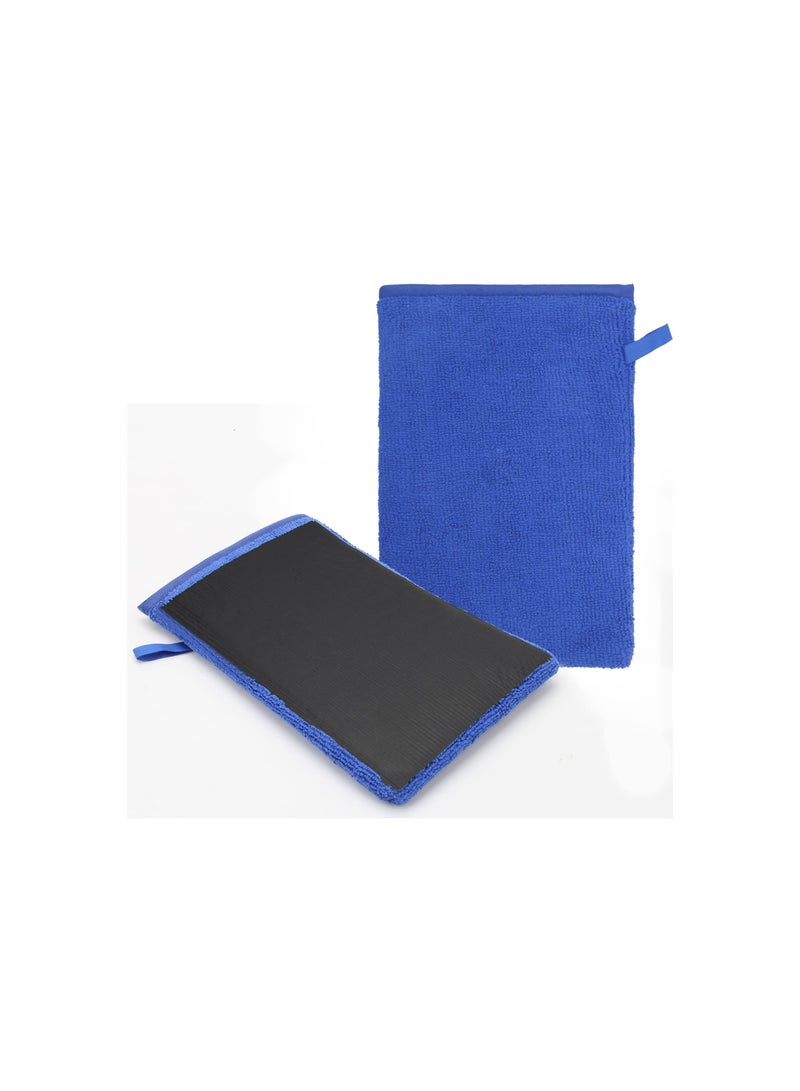SYOSI Clay Mitt, Microfiber Clay Bar Mitt for Car Detailing, Medium Grade Clay Bar Glove Auto Detailing for Cleaning, Auto Clay Bar Mitt, Scratch-Free Paint-Safe, Reusable Car Wash Glove(Blue)(2Pack ) - Image 1