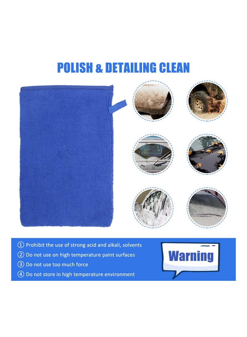 SYOSI Clay Mitt, Microfiber Clay Bar Mitt for Car Detailing, Medium Grade Clay Bar Glove Auto Detailing for Cleaning, Auto Clay Bar Mitt, Scratch-Free Paint-Safe, Reusable Car Wash Glove(Blue)(2Pack ) - Image 4