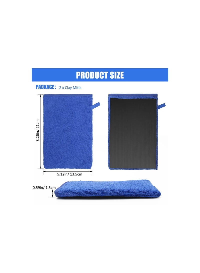 SYOSI Clay Mitt, Microfiber Clay Bar Mitt for Car Detailing, Medium Grade Clay Bar Glove Auto Detailing for Cleaning, Auto Clay Bar Mitt, Scratch-Free Paint-Safe, Reusable Car Wash Glove(Blue)(2Pack ) - Image 5