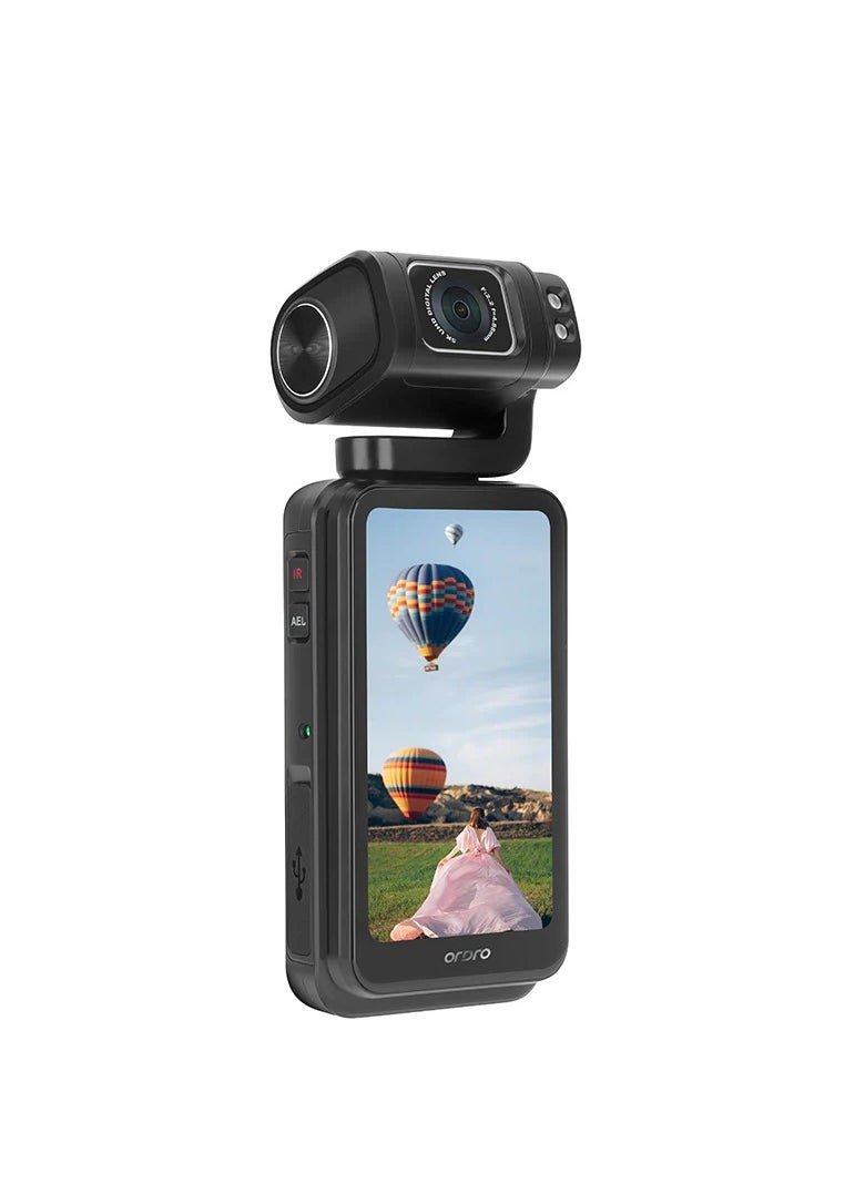 ORDRO - Ordro M3 Palm Camcorder Vlog Camera Big Screen Handheld Video Camara Digital 4K 60FPS Mini Pocket Gimbal Camera - Image 1