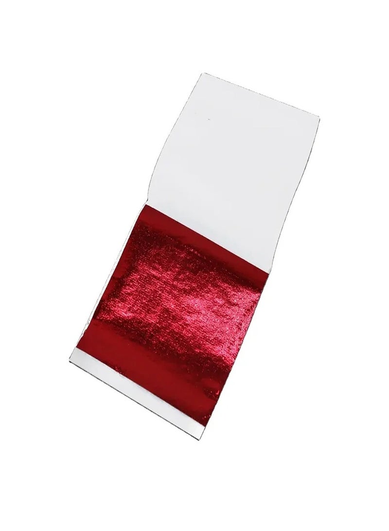 Smart 50pcs Resin Metallic Red Leaf Sheet Paper for Nails Decoration Craft Art - Image 1