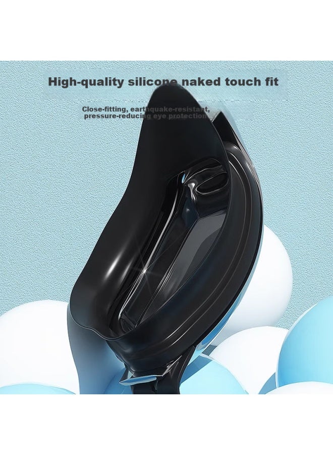 YouYou Yoyou Swimming Goggles And Swim Cap High Definition Anti-Fog Waterproof Earplugs Nose Clip Goggles Five-Piece Set Z6615 Transparent Black Plain Lens - Image 3