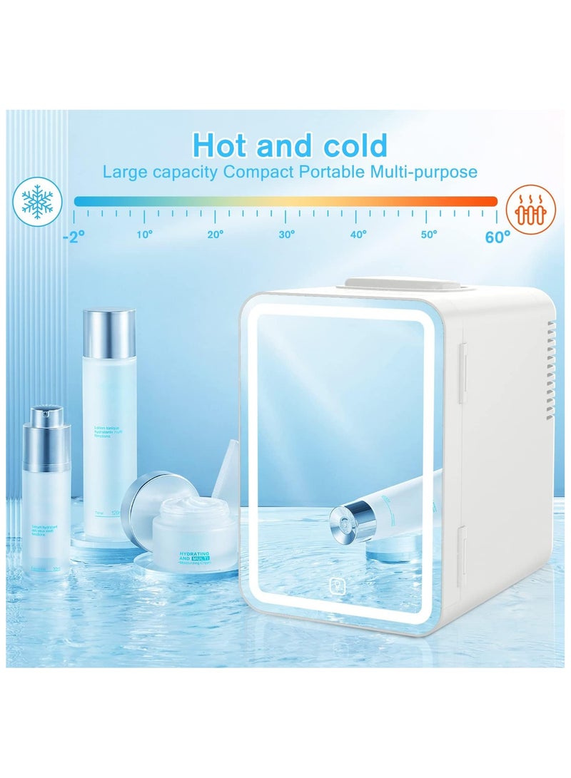 PRIMO PLUS Mini Makeup Fridge, 8L Portable Cosmetic Refrigerator, Glass Panel And Led Lighting, Cooler/Warmer Freezer, Used for Beauty Skin Care in Home, Car - Image 5