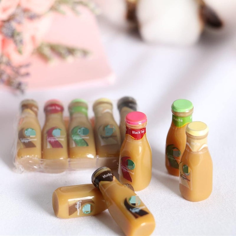SXFSE Dollhouse Decoration Accessories, 1:12 Dollhouse Ornament 5 Pcs Mini Bottled Coffee Drink Set - Image 1