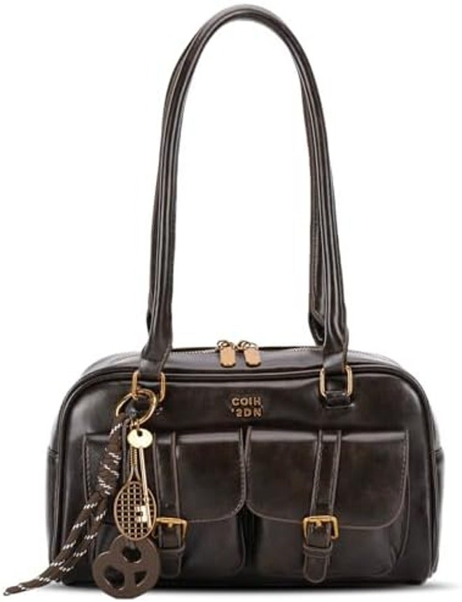 HICARRY Women's Retro Shoulder Bag with Multiple Pockets - Y2K Trendy Underarm Purse, Faux Leather Satchel - Image 3