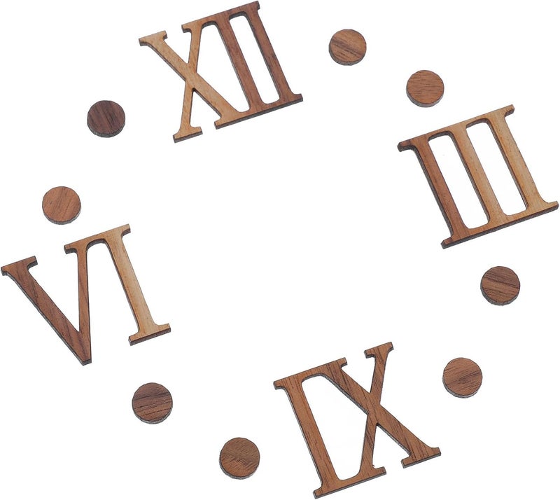 ABOOFAN Minimalist 12-inch Wall Clock Kit with Roman Numerals and Silent Movement, Wooden Clock Hands Replacement for Living Room and Office Home Décor - Image 1