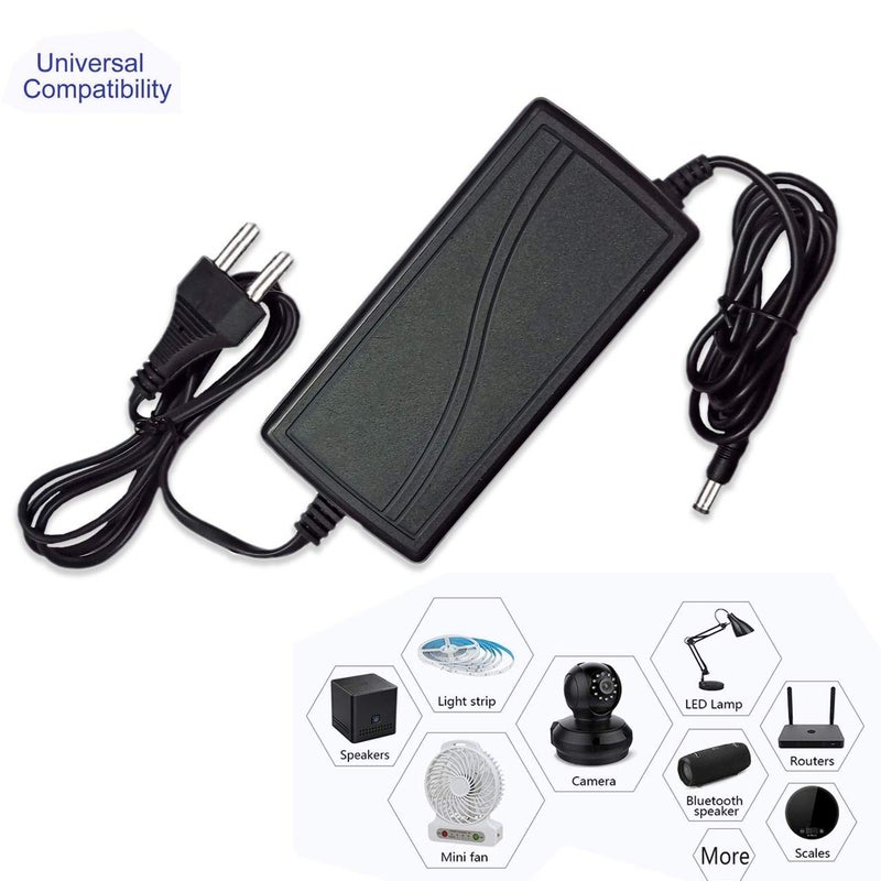RIVER FOX ® 12V 3Amp Dc Power Adapter Supply,12 Volts Dc 3 Amperes - Real 36 Watts, Camera Channel Power Supply (SMPS) for CCTV Bullet & Dome Camera Black Adapter - Image 2