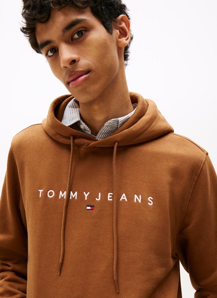 TOMMY JEANS Linear Logo Embroidery Kangaroo Pocket Hoody - Image 3
