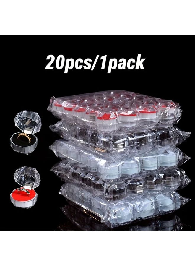 20Pcs Black Jewelry Boxes With Flip Lid Stackable Storage Cases Organizer For Home Travel - Image 1