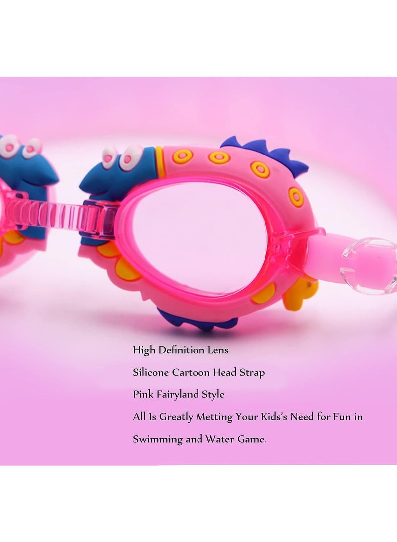 QSHOP® Kids Swim Goggles with UV Protection, Anti-Fog, No Leak, Adjustable Strap, Flexible Nose Bridge Design - Kids Swim Goggles