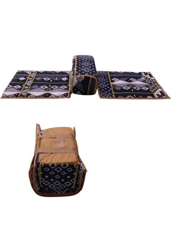 SMART HOME Traditional Saudi rug for camping and picnics with armrest, size 150 x 55 x 25 cm, Saudi mattresses for camping and picnics with a mattress for outdoor trips, fabric, rug with tent, multiple colors  - Image 1