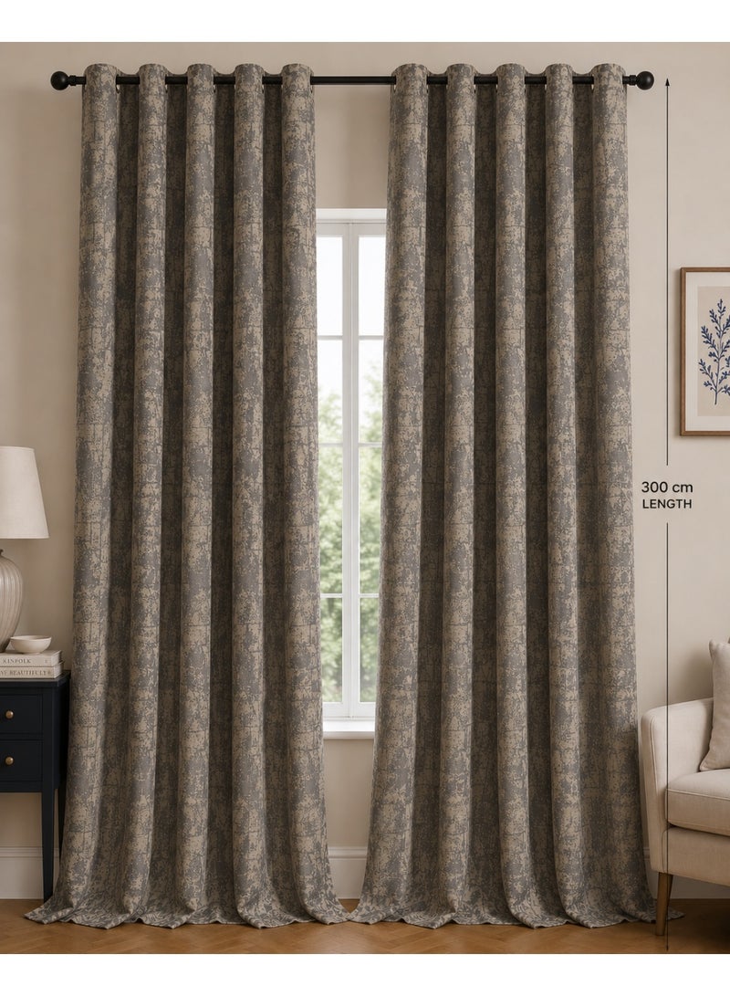 Amali Premium Textured Curtain Set (2 Panels), Luxury Polyester Drapes for Bedroom & Living Room, Elegant Modern Design, Multiple Sizes & Colors - Image 1