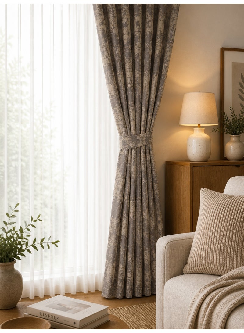 Amali Premium Textured Curtain Set (2 Panels), Luxury Polyester Drapes for Bedroom & Living Room, Elegant Modern Design, Multiple Sizes & Colors - Image 4
