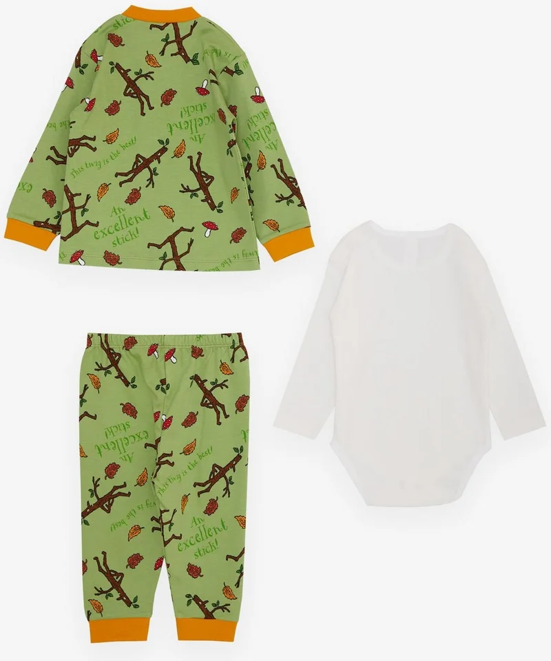 بريز Girls & Boys Baby Boy Bodysuit Set of 3 Forest Theme with Cute Branch Figure 4 Months - 1 Year Old, Green