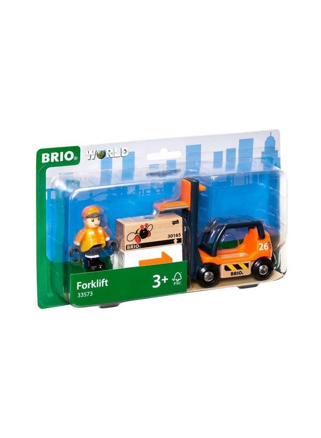BRIO World 33573 - مجموعة قطار خشبي مع رافعة - لعبة تفاعلية للأطفال الصغار | تعزز المهارات الحركية | آمنة ومتوافقة مع جميع معايير السلامة | مثالية للأطفال من عمر 3 سنوات وما فوق - Image 1