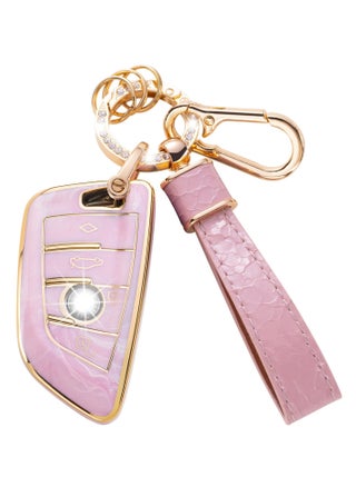 Cover for BMW Key Fob with Keychain Lanyard, Pink Protective Shell, Compatible with BMW 2, 3, 5, 6, 7, X1, X2, X3, X4, X5, X6 Series - Durable Key Protector Case - pzsku/Z94633C80AAF98FAAB770Z/45/_/1718940209/420ec709-cc94-421d-833a-6c8a97636476