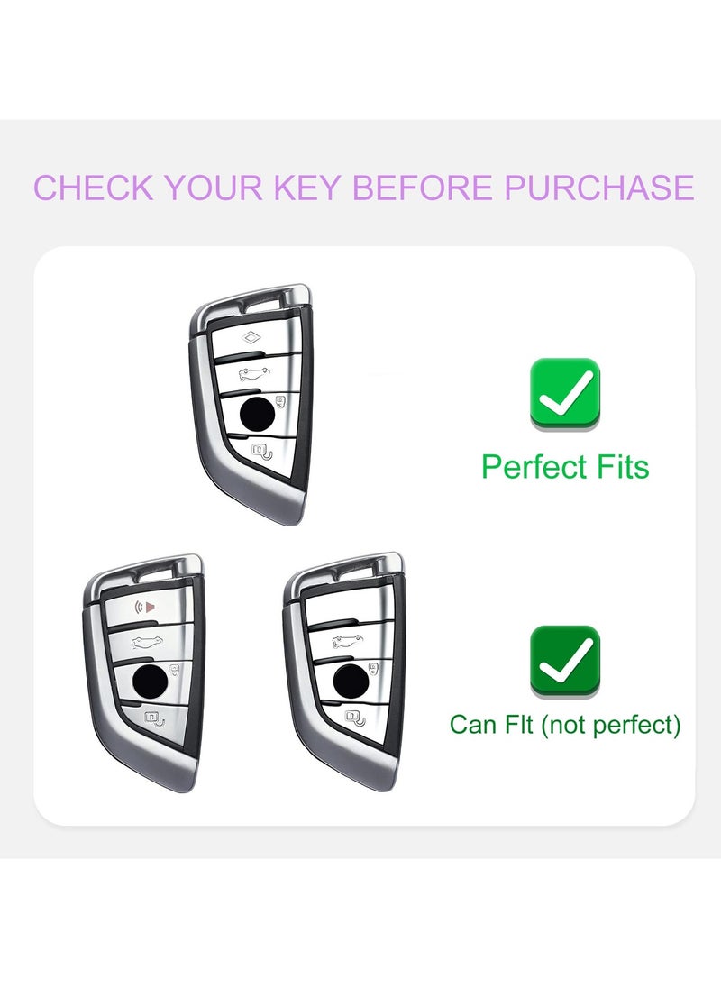 Cover for BMW Key Fob with Keychain Lanyard, Pink Protective Shell, Compatible with BMW 2, 3, 5, 6, 7, X1, X2, X3, X4, X5, X6 Series - Durable Key Protector Case