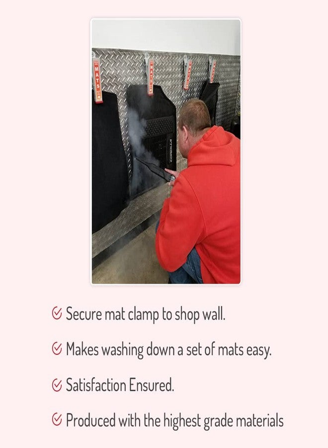 هاي-تيك مشابك سجاد غسيل السيارات عالية التقنية - حوامل سجاد أرضية شديدة التحمل للتنظيف والتجفيف - مصنوعة من الألومنيوم المقاوم للصدأ - قابلة للتركيب - تتسع لجميع أنواع السجاد - أسود، عبوة واحدة - Image 5