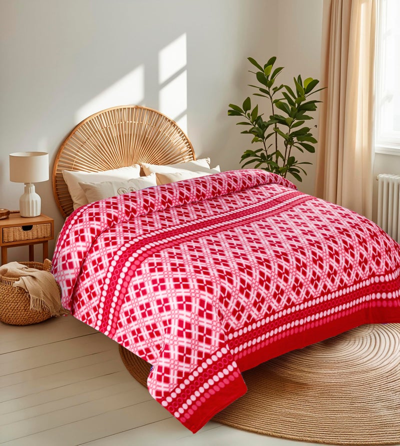 CHANDRAVATI Single Bed ||60x90||Fleece|| Quilt Cover/Duvet Cover/Rajai Cover/Blanket Cover for Winters (CC-Red, 60x90) - Image 1