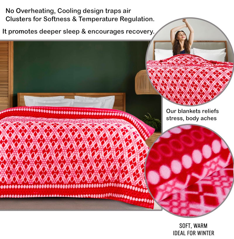 CHANDRAVATI Single Bed ||60x90||Fleece|| Quilt Cover/Duvet Cover/Rajai Cover/Blanket Cover for Winters (CC-Red, 60x90) - Image 2