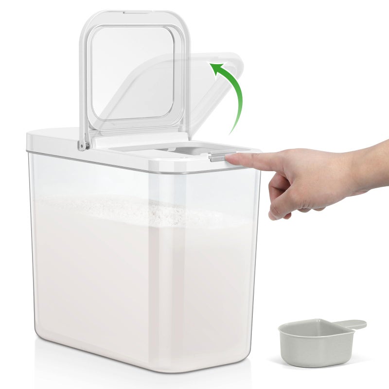 TBMAXS Rice Flour Storage Container - 12.7 Qt | 25 Lbs Crystal-Clear Plastic Food Storage Container Bin with Pop-up Lid for Grains Beans, Dry Food Holder for Kitchen Pantry Organization and Storage - Image 1