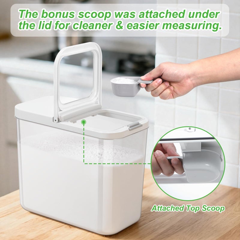 TBMAXS Rice Flour Storage Container - 12.7 Qt | 25 Lbs Crystal-Clear Plastic Food Storage Container Bin with Pop-up Lid for Grains Beans, Dry Food Holder for Kitchen Pantry Organization and Storage - Image 3