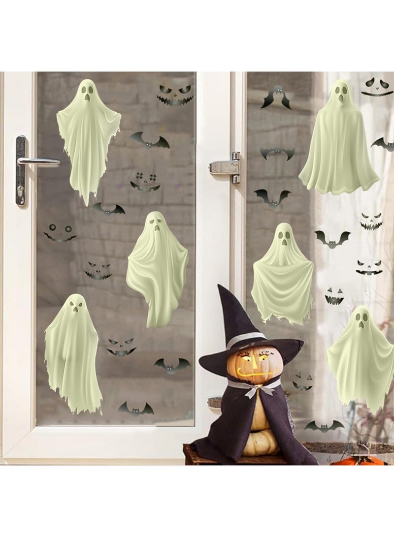 Halloween Window Stickers, Glow in The Dark Halloween Ghost Wall Decor, Wall Stickers for Halloween Party Decorations Inside Outside Decor - Image 2