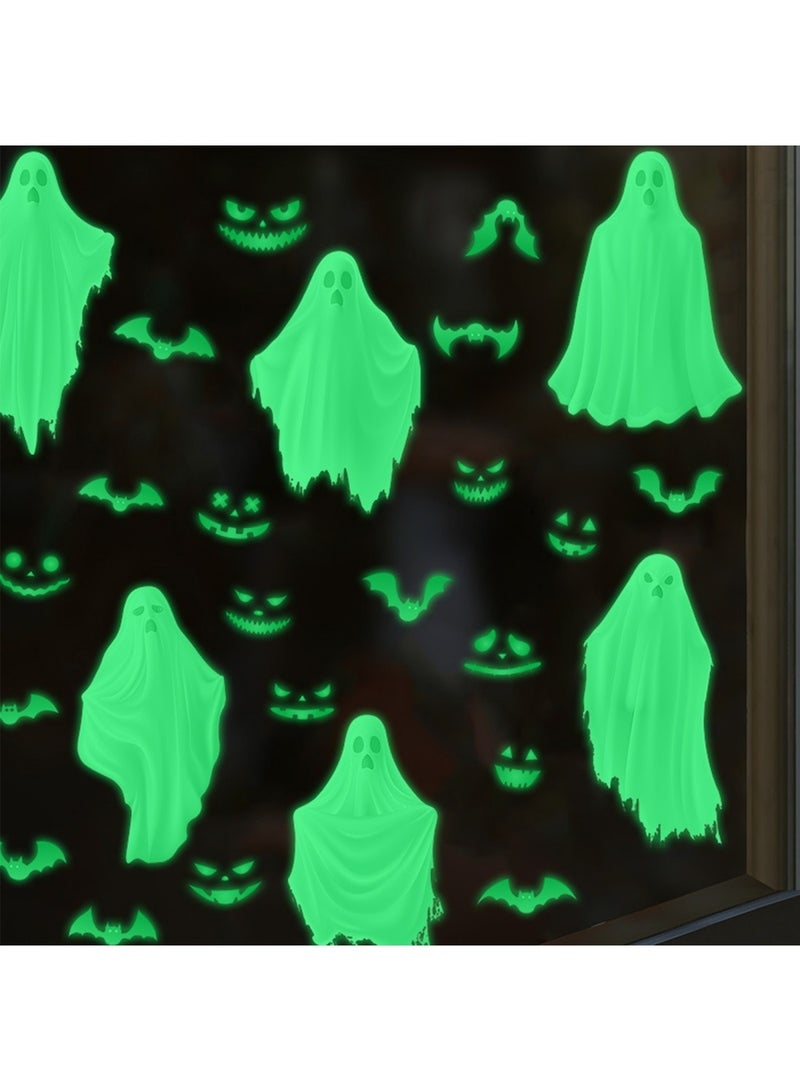 Halloween Window Stickers, Glow in The Dark Halloween Ghost Wall Decor, Wall Stickers for Halloween Party Decorations Inside Outside Decor - Image 3