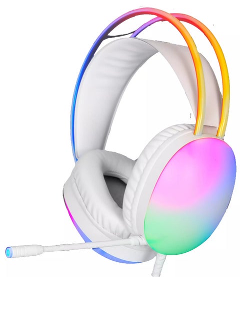 سماعة ألعاب GH511 RGB مع حامل - مشغلات 50 مم - تأثير دفق RGB حصري - تصميم رائع لواجهة سماعة الأذن