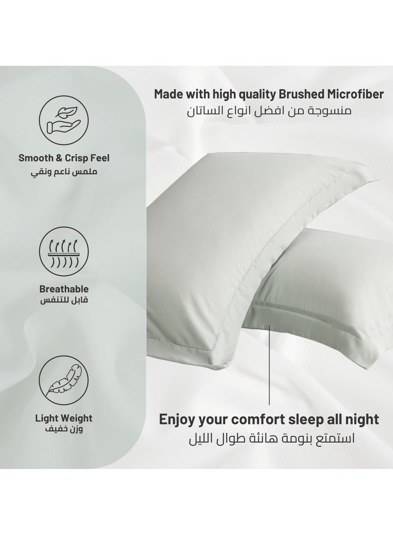 Donetella - Microfiber Pillowcases 2-Pcs Soft Pillow Cover (50 x 75 CM) With Envelope Closure (Without Pillow Insert),Mercury - Image 1