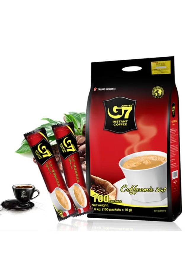 G7 Power G7 Strong Black Vietnamese Coffee. 3-in-1 Instant Espresso Coffee Powder, Fat-Free and Sugar-Free, 100 Packets. - Image 1