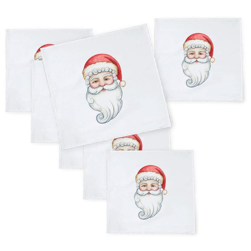 Khakee 6 Pcs Christmas Theme Silk Table Napkins 10x 10 for Xmas Decoration Christmas OrnamentsChristmas Giftxmas21080 - Image 1
