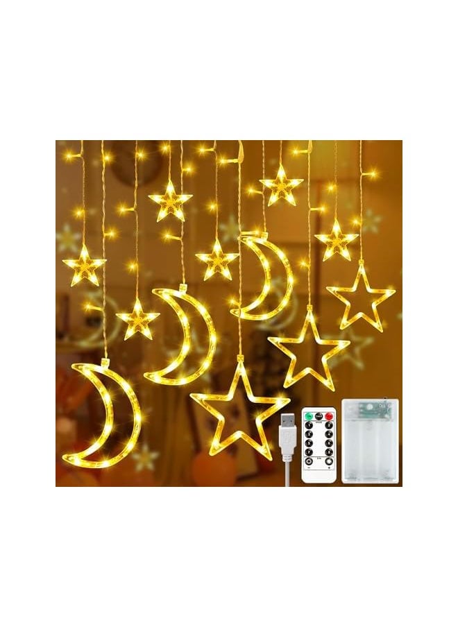 The Bros Ramadan Decorations for Home, 138 LED Colorful Moon Star Lights Hanging for Home Decoration  - Image 2