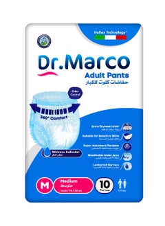 Dr. Marco Adult Culotte Diaper, Size Medium, 10 Count Turkish made Pants with Wetness Indicator, Italian Technology  - Image 4