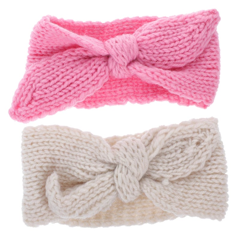 Newborn Baby Headbands Set Of 2 Cute Bow Hair Accessories For Girls And Boys - Image 2