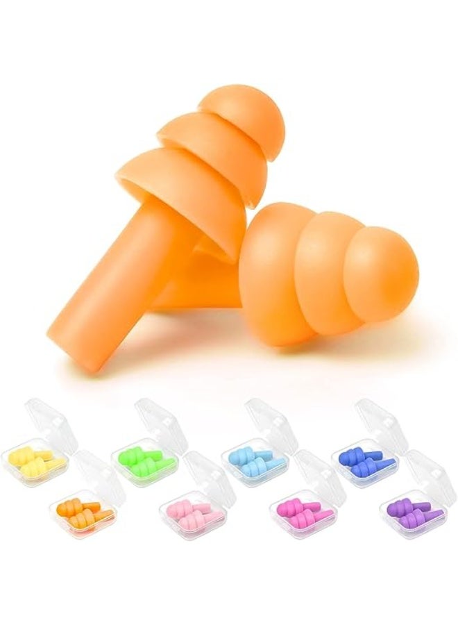 Earplugs for Sleeping – Noise Cancelling & Reusable Silicone Ear Plugs, Super Soft for Comfort – 8 Pairs in 8 Colors for Sleeping, Swimming, Snoring, Concerts, Work, and Noisy Environments - Image 1