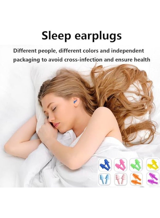 Earplugs for Sleeping – Noise Cancelling & Reusable Silicone Ear Plugs, Super Soft for Comfort – 8 Pairs in 8 Colors for Sleeping, Swimming, Snoring, Concerts, Work, and Noisy Environments - Image 2