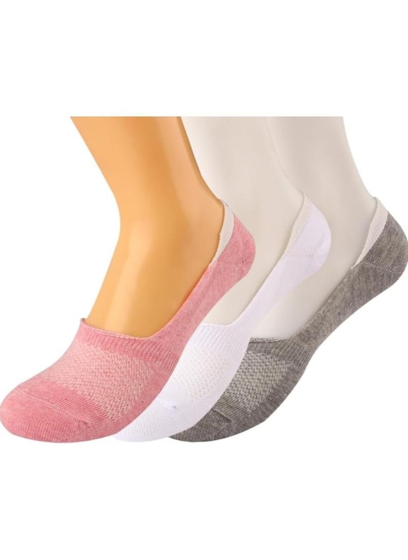 Future Future Socks Invisible With Silicon Stripes for women Pack of 3 size 36-40 Multicolor  - Image 2