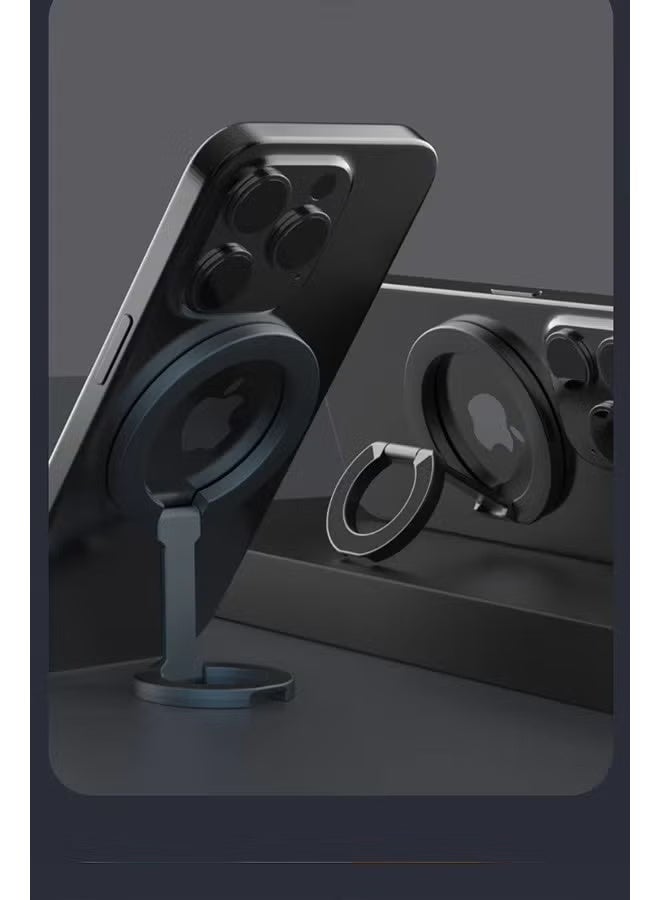 Smartphone holder with a magnetic ring for MagSafe Dual-Side Magnetic technology. It serves as a removable gym phone grip with a kickstand, compatible with iPhone 16/15/14/13/12 series and magnetic car mounts - Image 5